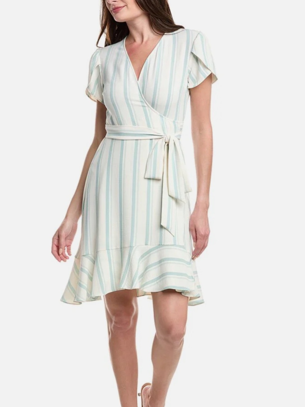 CAbi Boardwalk Wrap Dress Blue & White Stripes Small NWT $144 Brand New!
